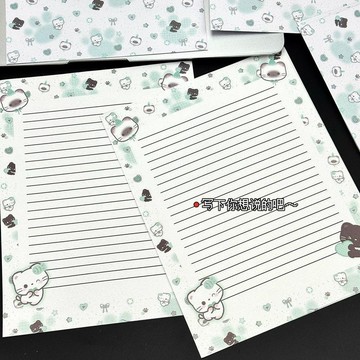 本場熱賣😊愛心小貓卡通信封高顏值信紙卡通學生表白創意禮品高級手寫祝福