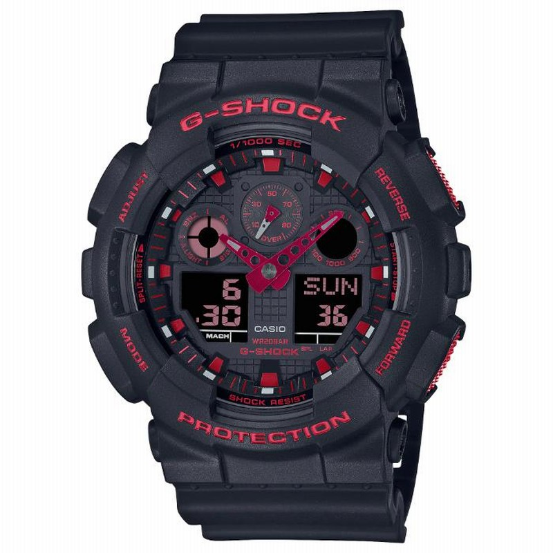 G-SHOCK Gショック GA-100 ブラック×レッドアナデジ
