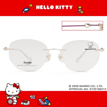 三麗鷗夢幻隊▪︎HELLO KITTY｜絲柔粉韻 多邊框無邊眼鏡｜芋泥紫