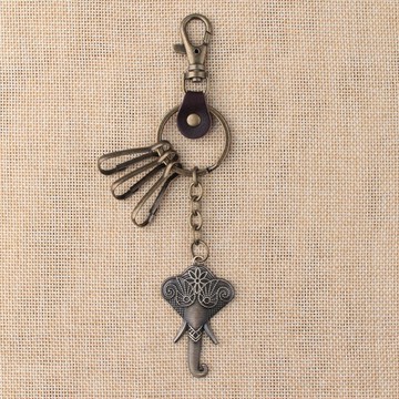 可愛小象鼻鑰匙扣包包掛件復古可愛合金吊墜飾品禮物潮