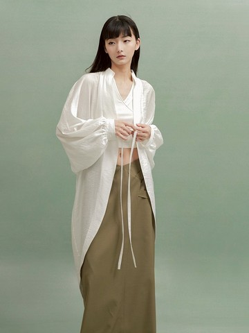 繭形絲綿防曬開襟衫