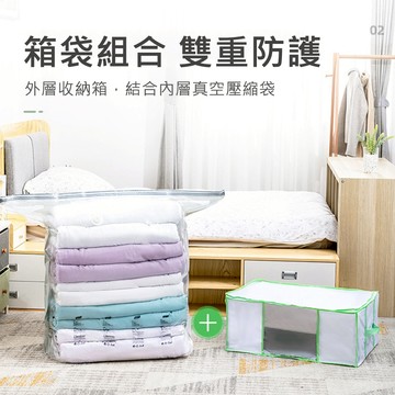 【太力】免抽氣真空壓縮袋-箱袋 重覆使用 專利加厚 衣物收納 換寄衣物 壓縮袋 真空袋 居家收納 收納袋