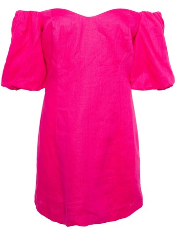 Rhode - Dali linen mini dress - women - Linen/Flax/Cotton - 4 - Pink