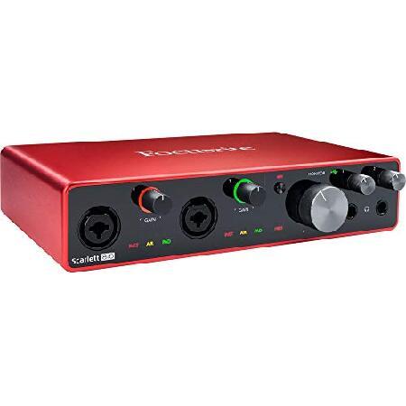 Focusrite Scarlett 8i6 USB オーディオインターフェース (3rd Gen) with HPC-A30 Studio Headphones, Mic Stand, Headphone Holder, Pop Filter ＆ XLR Cable B