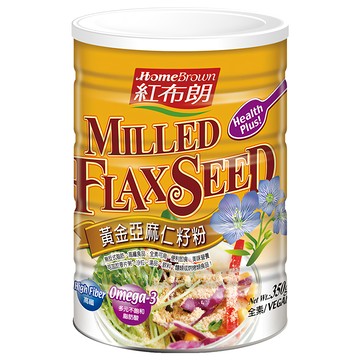 HomeBrown 紅布朗 黃金亞麻仁籽粉 Omega-3來源 高纖 全素  350g  1罐
