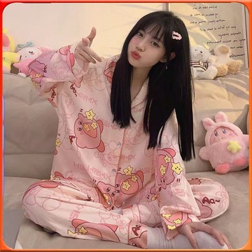 🥇台灣出貨🥇 日係長袖睡衣女春鞦季ins風卡通可愛小豬軟妹宿捨寬鬆傢居服套裝 ✨️滿額免運✨️147-12-B