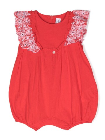 Tartine Et Chocolat - floral-embroidered cotton romper - kids - Polyester/Cotton - 9 mths