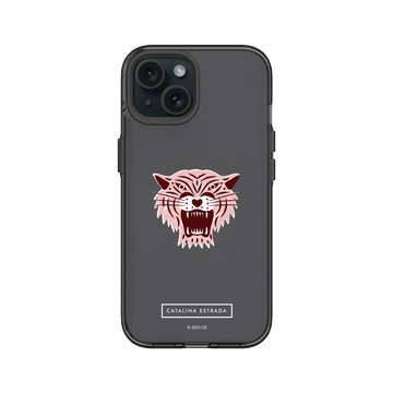 iPhone 15 Clear 酷墨灰 - Catalina Estrada - Pink Tiger Head