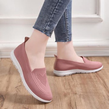 【LN】★韓版透氣飛織軟底懶人鞋(女鞋/休閒鞋/懶人鞋/舒適)