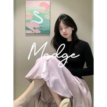 擱淺的人魚 S.andro Madge純欲風鎏光緞面半身裙度假高腰花苞裙