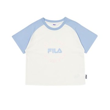 FILA KIDS 女童短袖圓領T恤-米色 5TEA-4410-IV