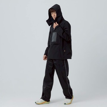 Brightday TPU輕量半斜開雙拉鍊兩件式雨衣 T2 太空黑 透氣 防水 雨衣 兩截式雨衣 兩件式