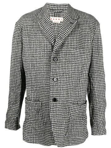 Marni - gingham-print blazer - men - Cotton/Polyester/Viscose/Virgin Wool - L - Black