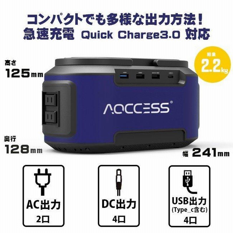 ポータブル電源 AQCCESS AQ420SB 大容量 222Wh 60000mAh 蓄電池