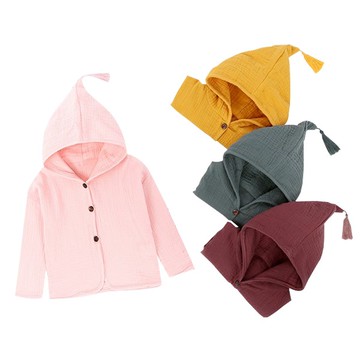 小流蘇棉麻外套 女童男童可愛糖果色外套 -雪倫小舖