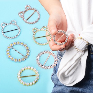 衣角扣多用百搭扣環圓形t恤打結神器衣服下擺固定扣子創意絲巾扣