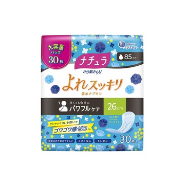 Daio Paper Natura慢性皮膚清爽水吸收餐巾26厘米85cc大容量（30件）