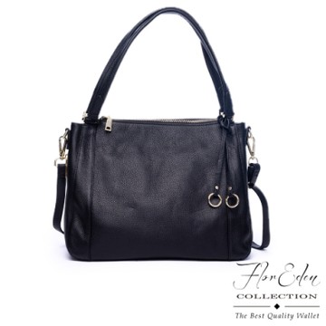 DF Flor Eden - 真皮韓版氣質典雅女款雙背帶單肩斜背包-共2色