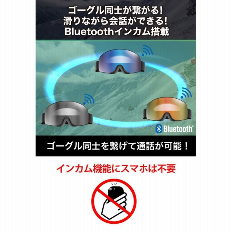 bone ASIA FIT 骨伝導イヤホン インカム機能搭載 スノーゴーグル