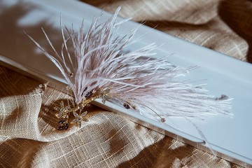 施華洛世奇水晶 浮華世界 仿鴕鳥羽毛髮飾