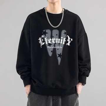 男生衣服 大學T 衛衣 美式寬鬆情侶款韓版大尺碼 oversize 刷毛 加絨 長袖上衣DA28