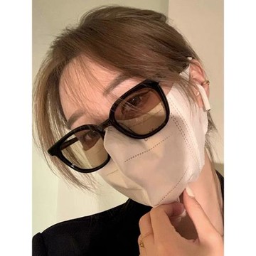 韓版方形黑茶色GM墨鏡女潮高級感ins風圓臉夏季網紅防曬太陽鏡男