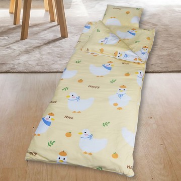 【多利寶寢具】Indian_純棉兒童兩用鋪棉書包睡袋-可愛鴨鴨