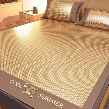 涼席夏天2024新款夏季天然純藤席a類母嬰級冰絲席子夏日藤編雙面