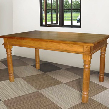 【吉迪市100%全柚木家具】KLA-27 柚木典雅圓腳造型餐桌