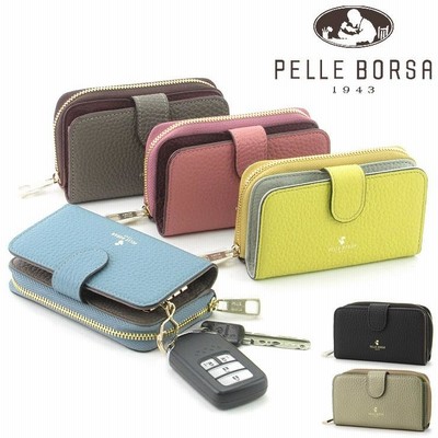 ペレボルサ キーケース PELLE BORSA 財布 レネットグッズ Reinette Goods コンパクト 本革 レディース ブルー 黒 ピンク ゴールド 黄 pelleborsa 4760