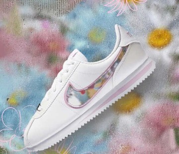帝安諾-實體店面 Nike Cortez Basic SE 白色 花朵 花卉 粉色 淺粉 大童 女鞋