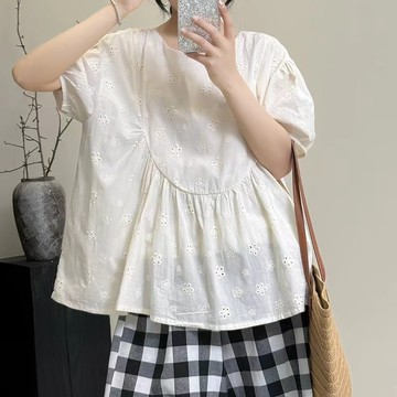 夏季透氣寬鬆刺繡上衣282565