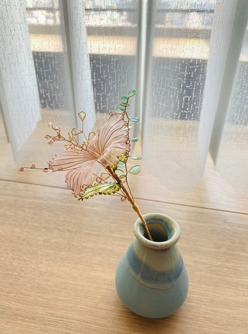 Jocelyn 水晶花全銅線製作-扶桑花/朱槿花/造花液/樹脂花/滴膠