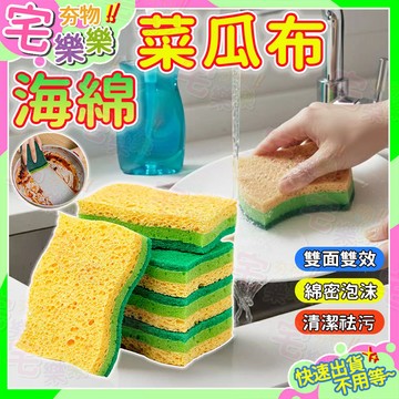 隔日到貨🔥雙面雙效🔥菜瓜布 雙面菜瓜布 海綿菜瓜布 廚房菜瓜布 洗碗海綿刷 百潔布 海綿擦 刷碗布 廚房清潔 雙面魔力擦