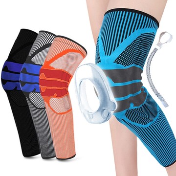 大友los1605矽膠防撞運動護膝棉綸加長護膝小腿彈力透氣彈簧支撐加壓保護杰恆