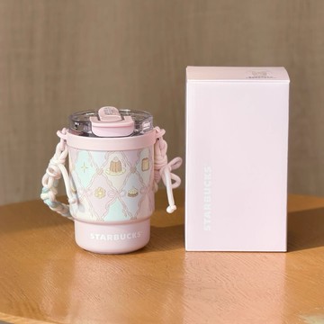 星巴克杯子2026夏日甜品派對系列高顏值軟萌可愛不鏽鋼雙飲口水杯