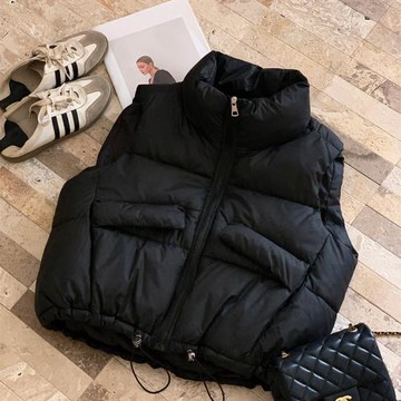 羽絨棉馬甲女短款2024年秋冬新款韓版寬松小個子坎肩背心馬夾外套