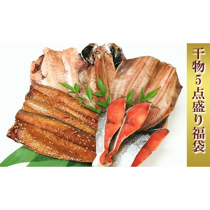 干物 5点盛り福袋 送料無料 あじ ほっけ さば 鮭 赤魚 特別ラッピング プレゼント お取り寄せグルメ ギフト