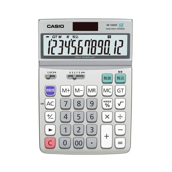 (まとめ) カシオ CASIO エコマーク付電卓 12桁 デスクタイプ DF-120GT-N 1台 〔×5セット〕[21]