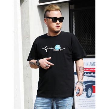 夏季純棉肥佬T恤男短袖加肥加大寬松運動胖子大號潮流男裝t恤汗衫