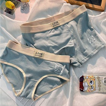 補貨上架🔄2026新款情侶內褲純棉一男一女性感純欲可愛夫妻螺紋內衣短褲套裝4H27