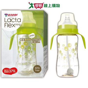 優生 真母感PPSU瓶寬手吸-綠/紫(330ml)【愛買】