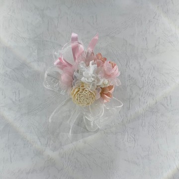 2朵1組粉色系手作花,胸花,布紗花,手腕花,禮服花,婚宴配飾,舞台花