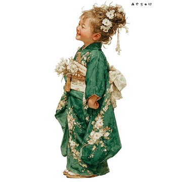 【12月新品4】07-114-0216 人物貼紙 和服復古