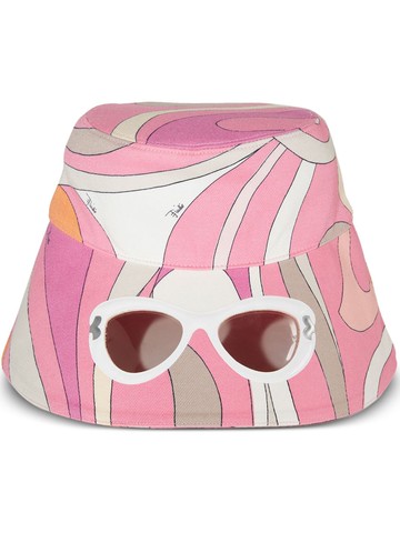 PUCCI - graphic-print bucket hat - women - Elastane/Cotton - M - Pink
