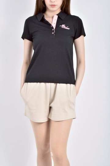 (S) new balance棉質粉黑色短袖上衣