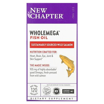 New Chapter, Wholemega 魚油，120 粒軟膠囊
