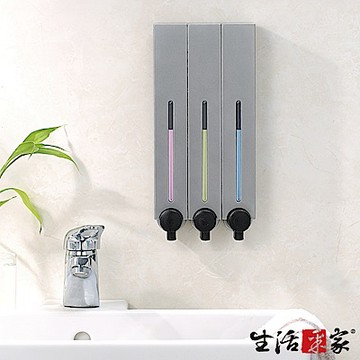 生活采家 幸福手感3孔手壓式給皂機500ml-典藏霧銀