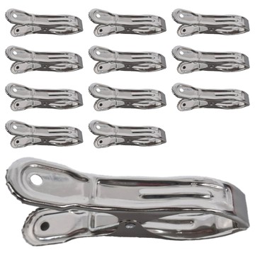 AXIS 艾克思 不鏽鋼防風大被夾 12入  夾口平滑不傷衣物  夾口最大直徑約6cm  堅固耐用  2組