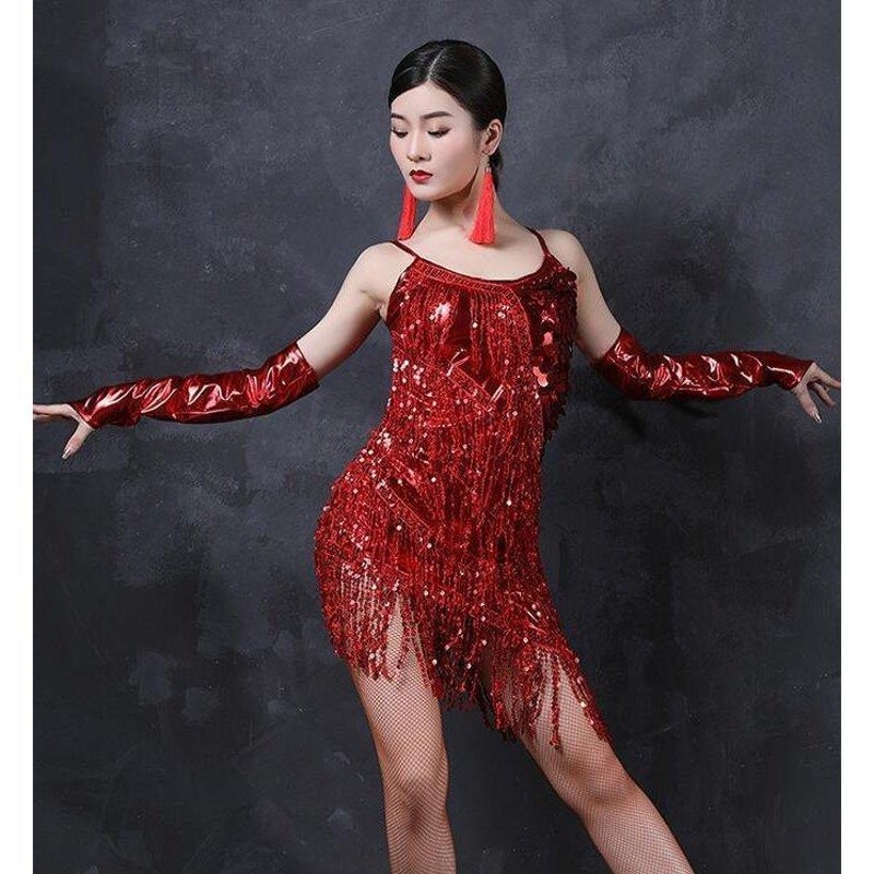 社交ダンス衣装 ラテン衣装  豪華 ラテンドレス 競技ドレス 赤